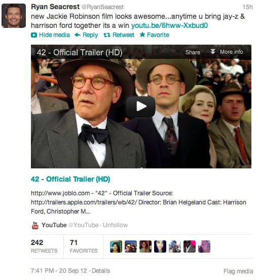 Ryan Seacrest Jackie Robinson 42 Film